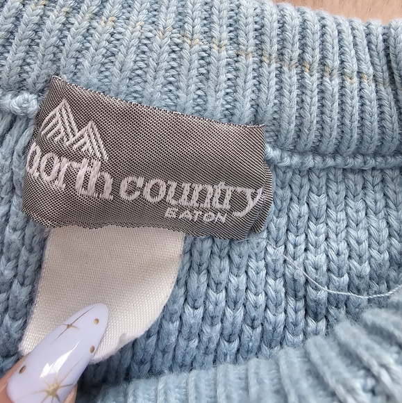 Vintage bulky knit Size M Cozy Blue Geometric Sweater oversized - Picture 3 of 3